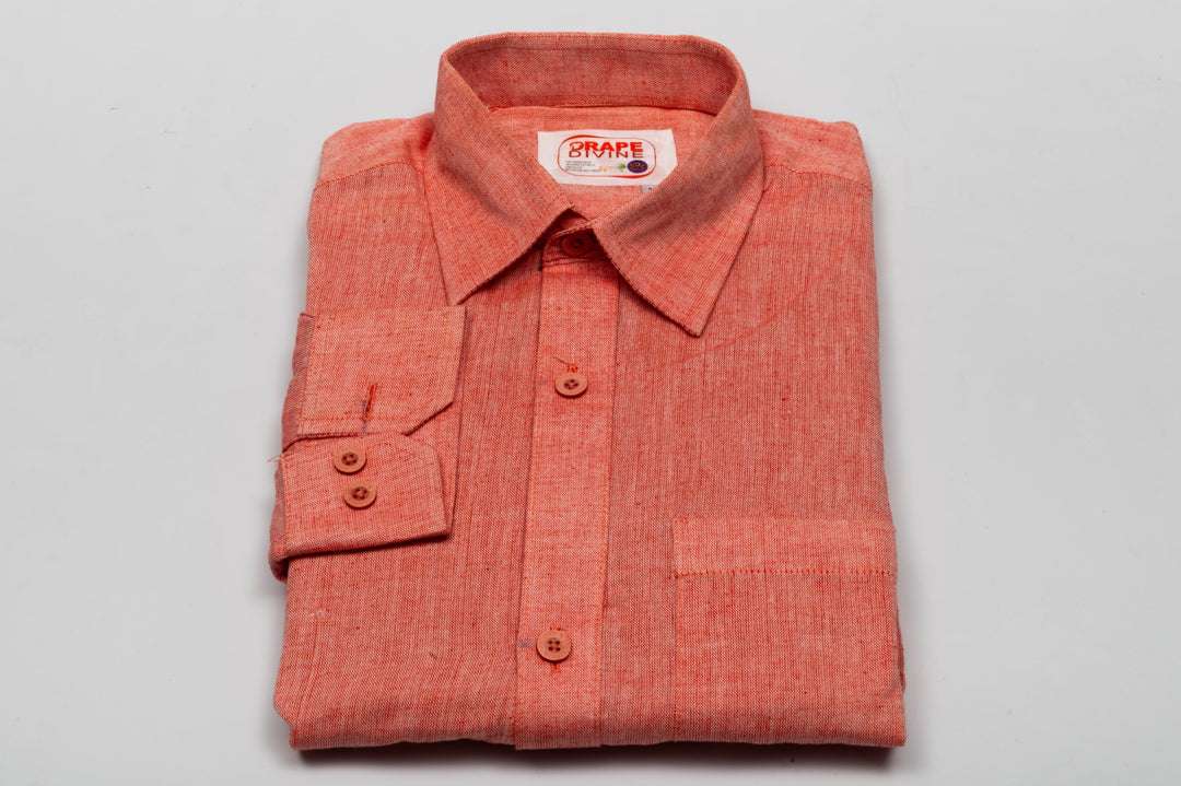 Elegant Red Cotton Shirt