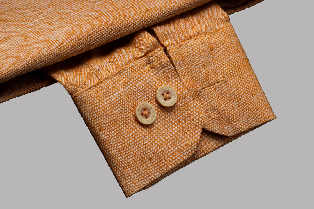 Elegant Orange Khadi Shirt