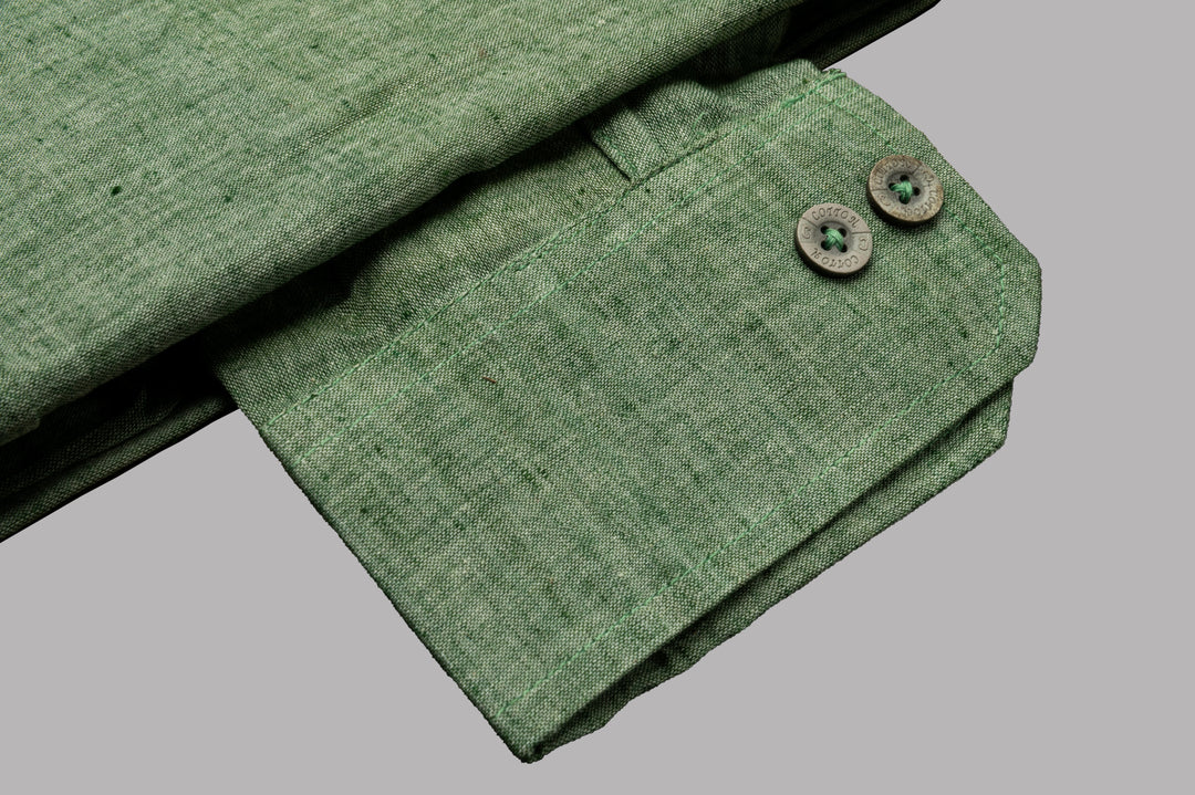 Elegant Dark Green Cotton Shirts
