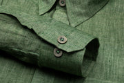 Elegant Dark Green Cotton Shirts