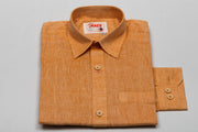 Elegant Orange Khadi Shirt