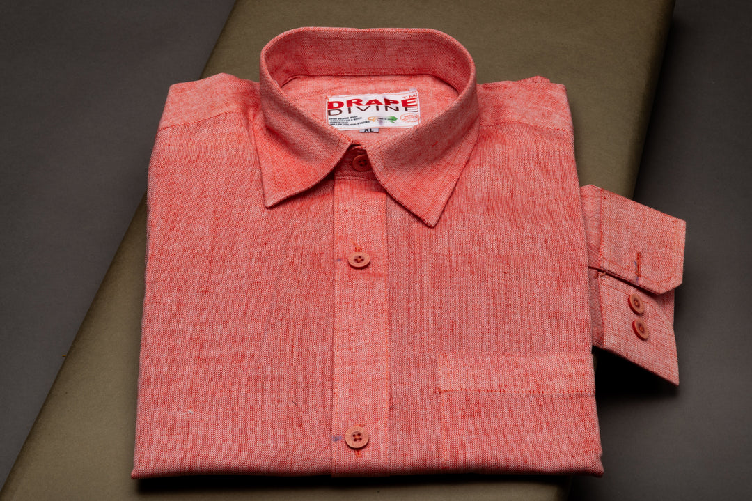 Elegant Red Cotton Shirt