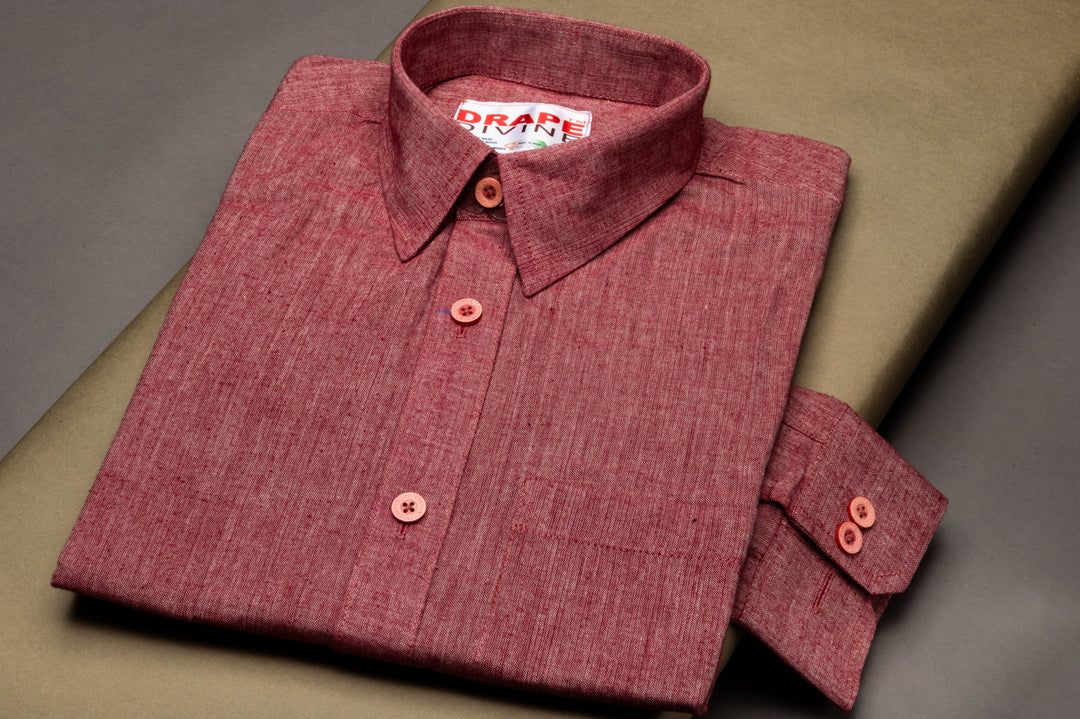 Elegant Mahroon Khadi Shirts