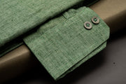 Elegant Dark Green Cotton Shirts